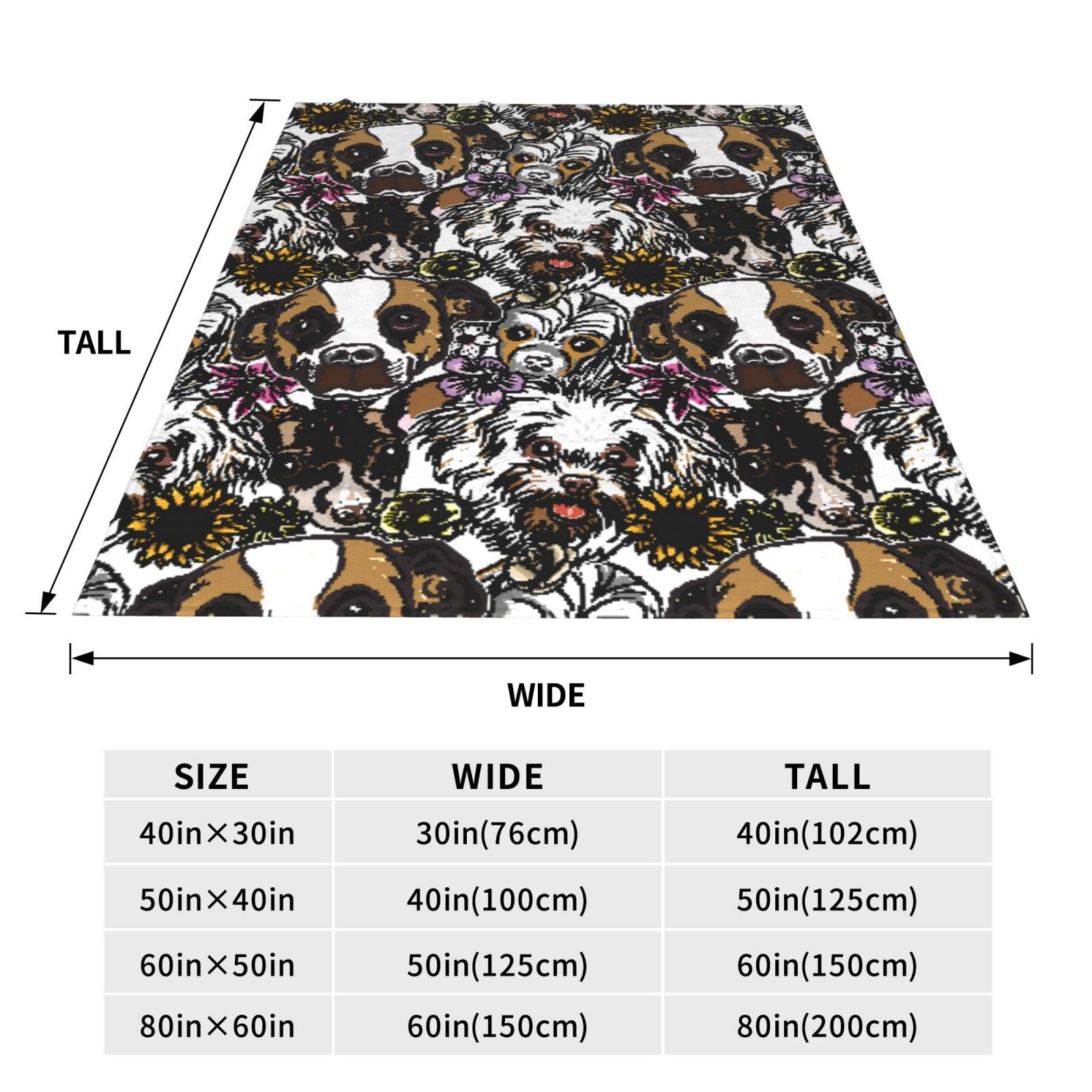 Rateoe Cute Dogs Puppy2 Print Fuzzy Fleece Throw Blanket Extra Large,Super Soft,Fluffy and Warm Blankets for Couch,Bed,All Season Use (50"x40")