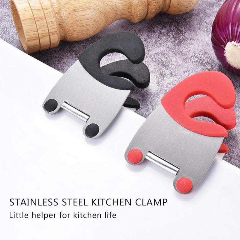 Portable Pot Clips Kitchen Cartoon Silicone Plastic Pot Side Clip  Anti-scalding Spoon Holder Support Rack Kitchen Cooking Tools