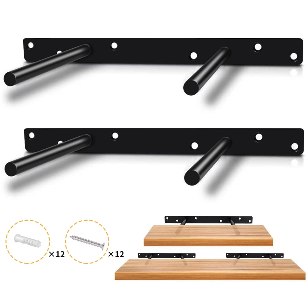 Pcs Floating Shelf Brackets Concealed Hidden Support Metal Wall | My ...