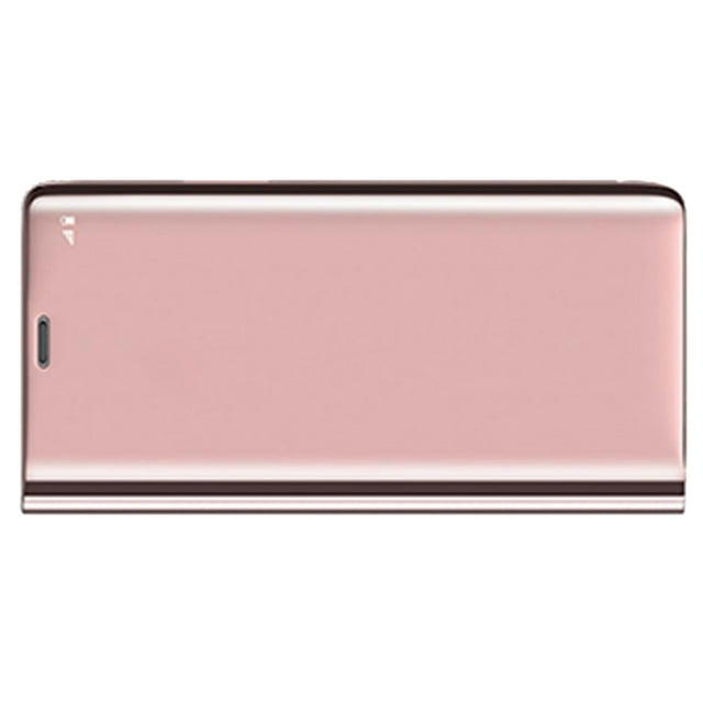 Cubierta De Del Teléfono Móvil De Vista Del Espejo Espejo Plateado Caso Del Soporte Shell Rosado
