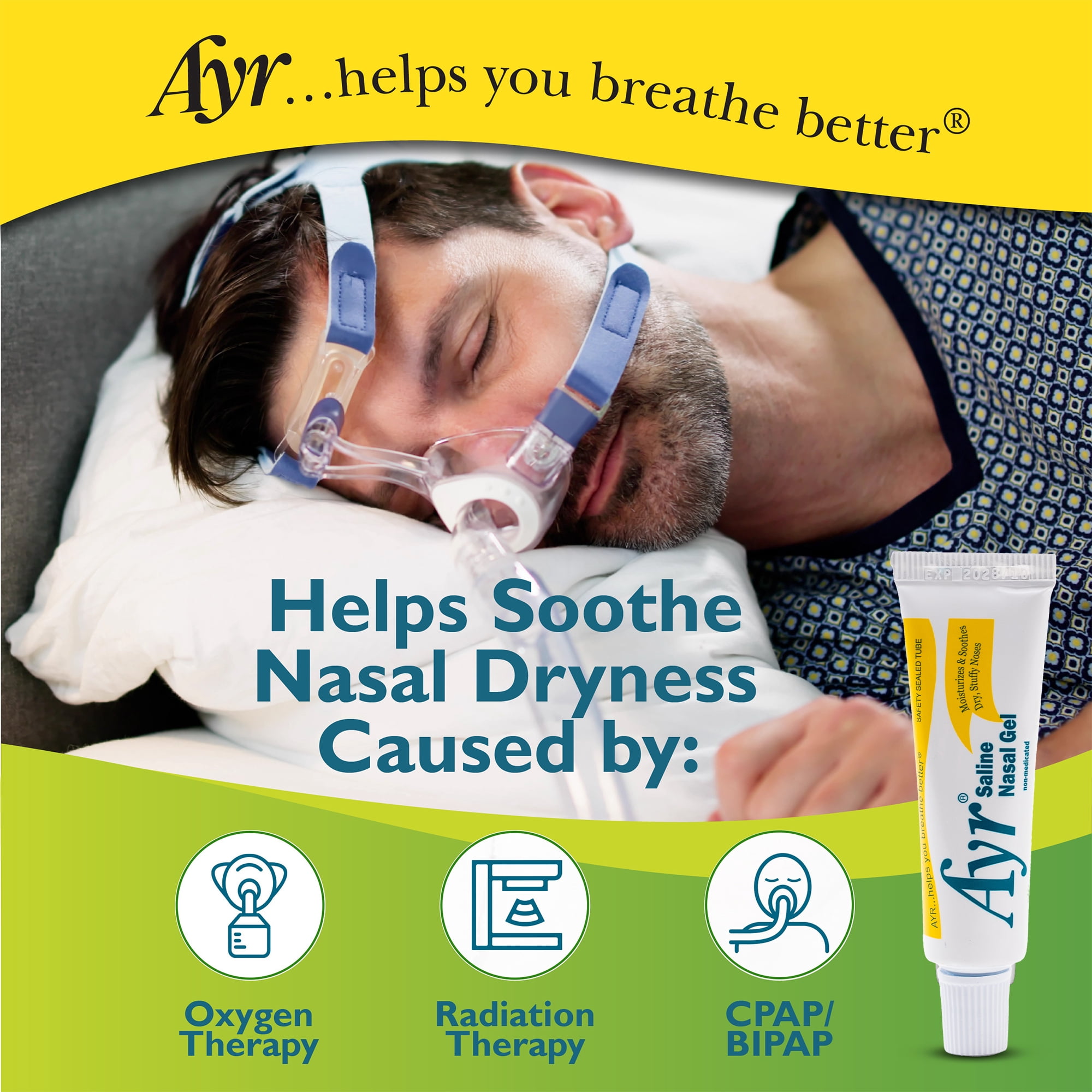 Ayr Saline Nasal Gel with Soothing Aloe, For Dry Noses, 0.5 oz