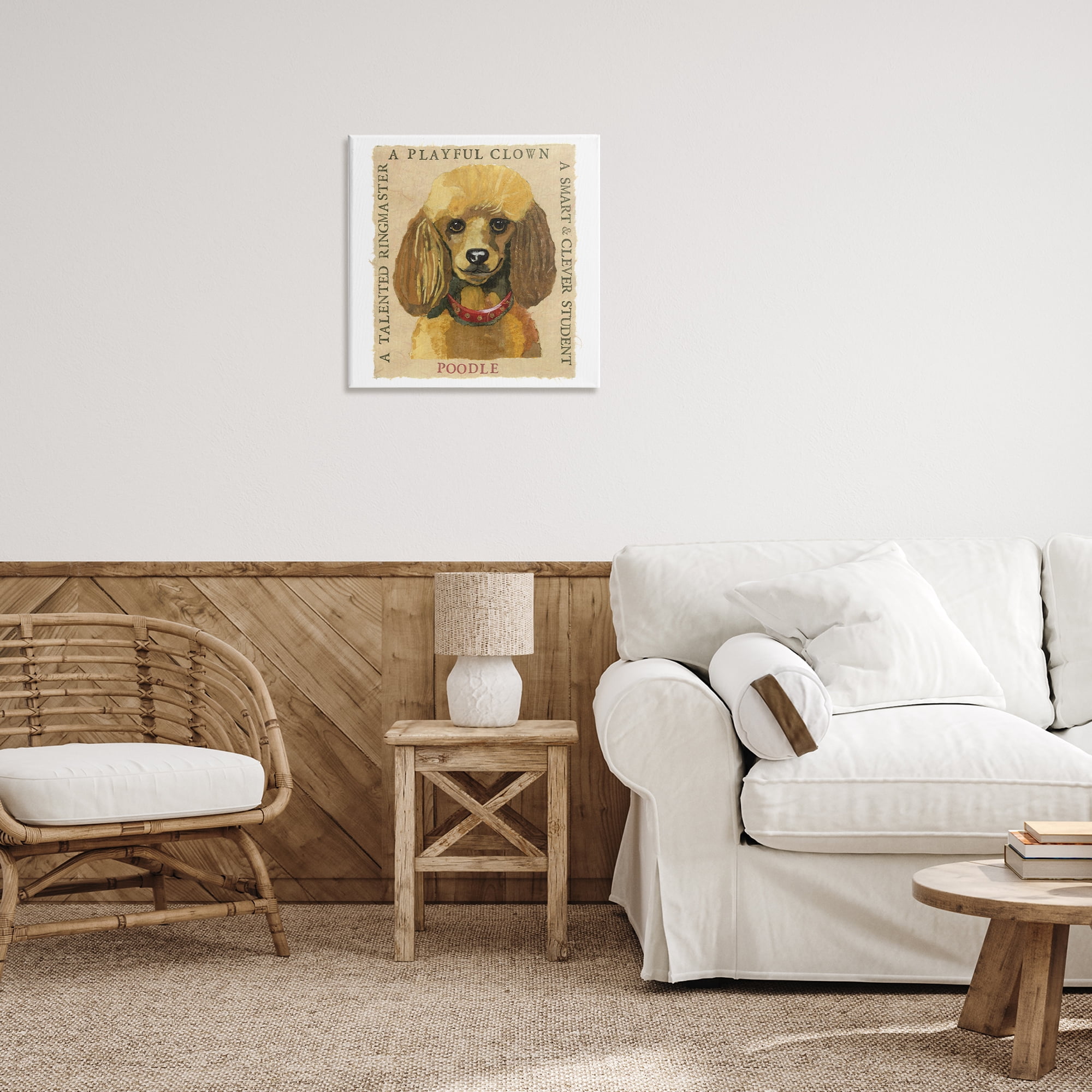 Stupell Industries Fun Poodle Pet Phrases Animals Painting Wrapped Canvas Art Print Wall Art, 24 x 24