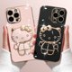 thumbnail image 2 of Funda de lujo con soporte de espejo de Hello Kitty para iPhone 14, 11 Pro Max, 13, 12 Mini, XS, XR, X, 8, 7, 6S, 6 Plus, cubierta trasera de silicona suave, 2 of 5