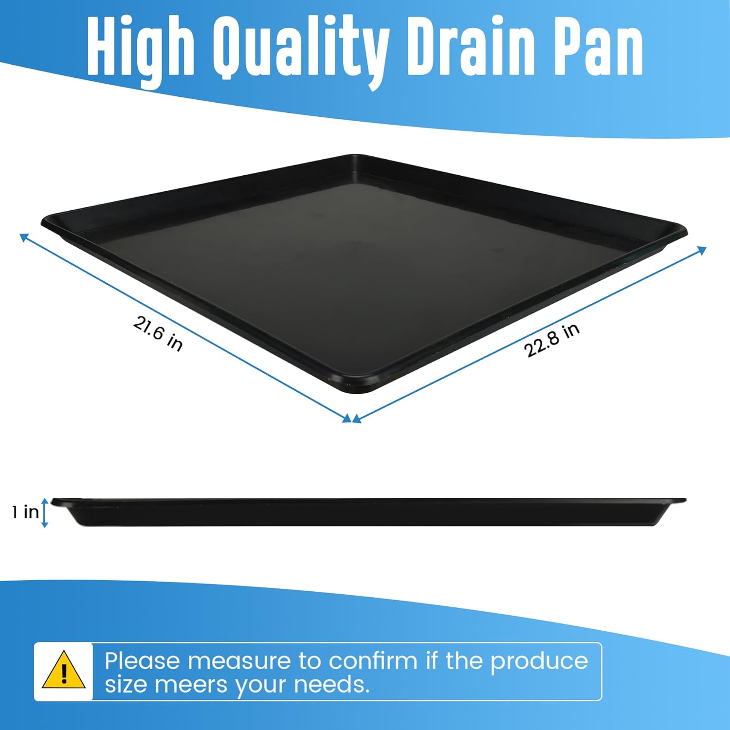 22'' x 21''Large Drip Tray, Mini Fridge Drip Pan, Portable AC Drip Pan, Under Washer Pan, Dishwasher Pan, Oil Drain Pans for Changing Oil