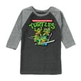 thumbnail image 1 of Teenage Muntant Ninja Turtles - Gaming Group And Logo - Toddler And Youth Raglan Graphic T-Shirt, 1 of 1