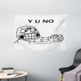 thumbnail image 1 of Humor Decor Tapestry, Mascot Rage Guy Meme Face Figure with Big Eyes Full of Anger Hipster Smile Art, Wall Hanging for Bedroom Living Room Dorm Decor, 60W X 40L Inches, Black White, by Ambesonne, 1 of 2