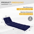 thumbnail image 4 of BPS 76" x 22" x 5" Tufted Chaise Lounge Cushion, Water-Resistant Outdoor Wicker Patio Chair Cushion, Set of 2 - Dark Blue, 4 of 9