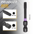thumbnail image 2 of Uxcell T25 Torx Impact Screwdriver Bit 1/4" Hex Shank 2" Long Magnetic No Hole, 2 of 7