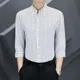 thumbnail image 3 of Camisas para hombre Camisa de rayas de manga media con lunares para hombre Camisa de algodón con botones Moda 2024 Asia con cuello Nuevo en Slim Fit Venta Marca barata, 3 of 5