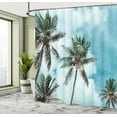 thumbnail image 4 of Ambesonne Tropical Shower Curtain, Palm Trees Clouds Print, 69"Wx75"L, Jade Green Pale Teal, 4 of 4