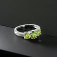 thumbnail image 3 of Gem Stone King 2.12 Ct Oval Green Peridot 925 Sterling Silver Moissanite Ring (Size 5), 3 of 4