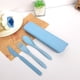 thumbnail image 2 of Toystoory Juego de cubiertos de viaje ligeros y portátiles de 4 piezas para cuchara y tenedor hechos saludables para trigo Estufas de camping verde, 2 of 6
