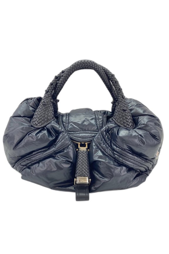 Pre-Owned Fendi x Moncler Spybag Zucca Handbag, Black
