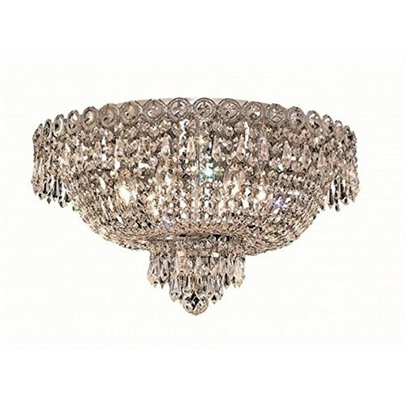 Elegant Lighting Century 18" 6 Light Elements Crystal Flush Mount