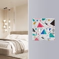 thumbnail image 4 of Yayeee Toggle Light Switch Wall Plate 3-Gang 6.37"x4.48" Decorative Outlet Cover, Green Retro Triangles, 4 of 7