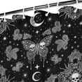 thumbnail image 3 of Black White Gothic Skull Butterfly Moon Pattern Shower Curtain 36"x72" ,Bathroom Decorative Shower Curtains Set with 12 Hooks,Modern Waterproof Washable Shower Curtain, 3 of 6