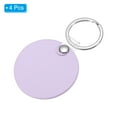 thumbnail image 3 of Uxcell Leather Keychain Blanks, 4 Pack Round PU Leather Key Fob with Key Rings, Light Round PUrple, 3 of 6