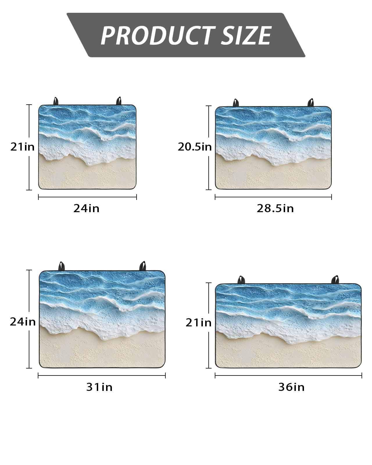 Abstract Beach Wave Stove Top Covers for Electric Stove, 28'x20'' Watercolor Blue Ocean Decor Glass Ceramic Stove Cover Foldable Rubber Mat Heat Resistant Cooktop Protector for Kitchen