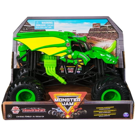 Monster Jam, Official Bakugan Dragonoid Monster Truck, Collector Die-Cast Vehicle, 1:24 Scale, Kids Toys for Boys and Girls Ages 3 and up