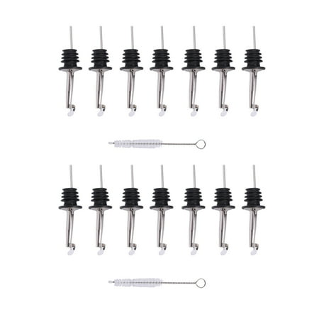 

14 Pack Liquor Bottle Pourers 316 Stainless Steel Classic Bottle Pourers Tapered Spout Liquid Pourer
