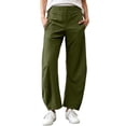thumbnail image 2 of SeekIslan Women's Pull On Wide Leg Pants High Waisted Straight Pants with Pockets for Casual Daily Wear, 2 of 8