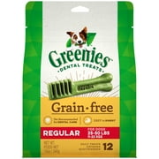 GREENIES Grain Free Regular Size Dental Dog Treats, 12 oz. Pack (12 Treats)