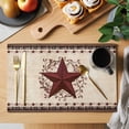 thumbnail image 2 of Placemats Set of 6, Texas Star Vintage Woven Placemat, Linen Place Mats for Kitchen/Dining Tables, Red Berry Retro Art Farmhouse Washable Table Mats for Party, 2 of 8