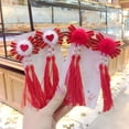 thumbnail image 1 of YAOBAMM Épingles à Cheveux Mignonnes pour Filles 1 Paire Épingles à Cheveux Festives du Nouvel An Longues Boules en Peluche Perles Nœud Décor Pinces à Cheveux Rouges Hanfu Ensemble de Coiffure, 1 of 6