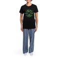 thumbnail image 4 of CafePress - Lucky Charm 4 Leaf Clover Women's Dark Pajamas - Women's Short Sleeve Print T-Shirt and Pants Dark Cotton Pajama Set, 4 of 7