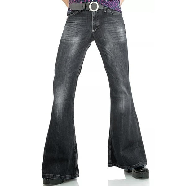 Sysea Mens Fashion Jeans Boot Cut Leg Slightly Flared Slim Fit Jeans Fashion Male Designer Classic Washed Denim Bell Bottom Pant Plus Size Walmart Com Walmart Com