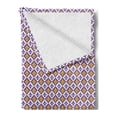 thumbnail image 2 of Fleur De Lis Soft Flannel Fleece Throw Blanket, Modern Medieval Motif Abstract Vibrant Geometric Mardi Gras, Cozy Plush for Indoor and Outdoor Use, 50" x 60", Purple Earth Yellow, by Ambesonne, 2 of 5