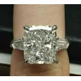 thumbnail image 2 of "4CT Cushion-Cut Natural Moissanite Engagement Ring for Women, 14K White Gold Plated - Elegant Bridal Jewelry Gift for Her, 2 of 4