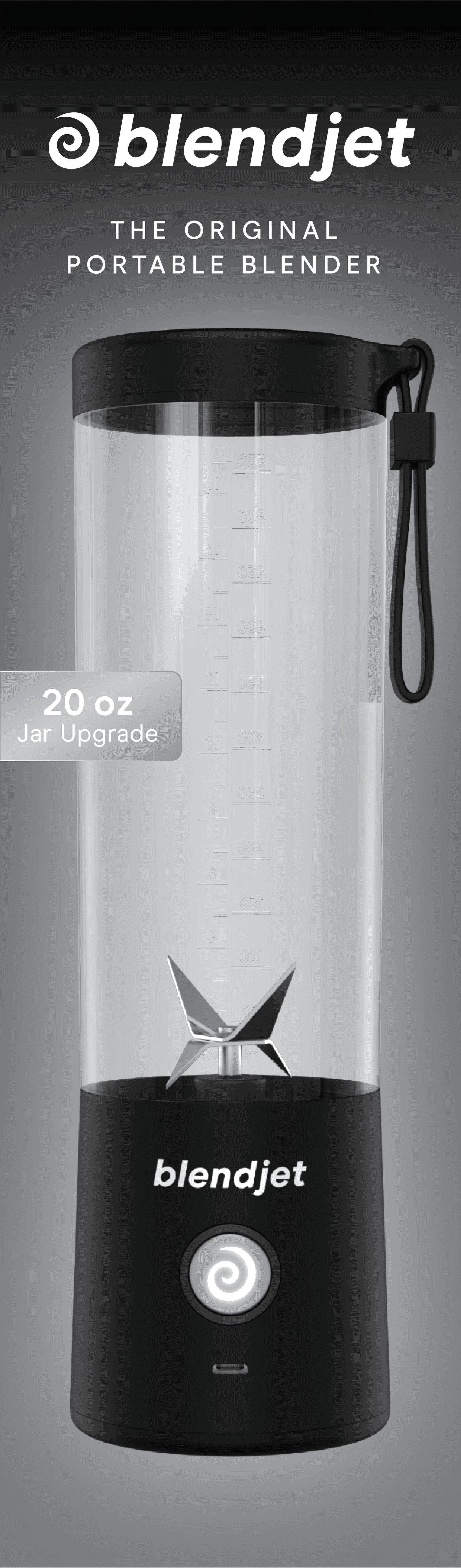 BlendJet 2, the Original Portable Blender, 20 oz, Black