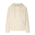 thumbnail image 4 of Gubotare Oversized Zip Up Hoodie Women Fleece Quarter Zip Pullover Sweatshirts Casual Long Sleeve Top Fall Clothes Womens Oversized Sweatshirt (Beige,XL), 4 of 7