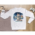 thumbnail image 5 of Hello Winter Alaskan Malamute Welcome Snowy Night Watercolor Vintage Sweatshirt Unisex Merch Alaska Mal Dog Lovers Gifts - 01011, 5 of 6