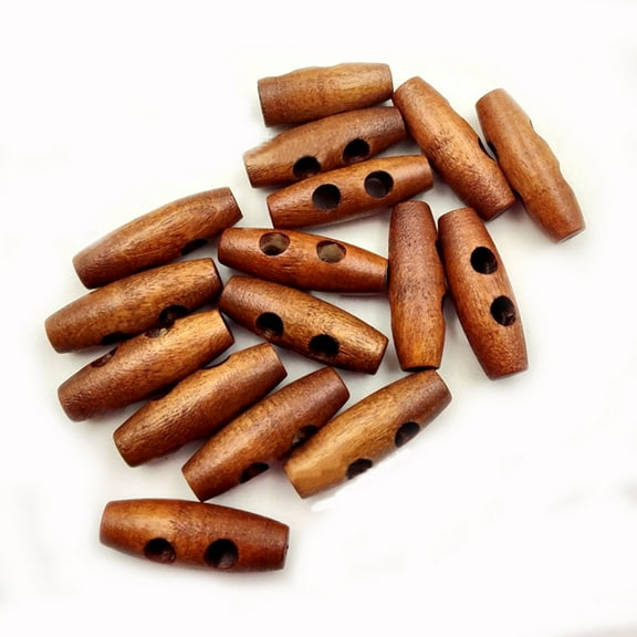 Dusknt Handmade Buttons, Buttons, Clearance! 50Pcs Brown Wooden Oval Sewing Buttons Coffee Sewing 2Holes Toggles Wood Coat 10X30Mm Oval Color 50Pcs Button Home Diy, 1*50 Buttons