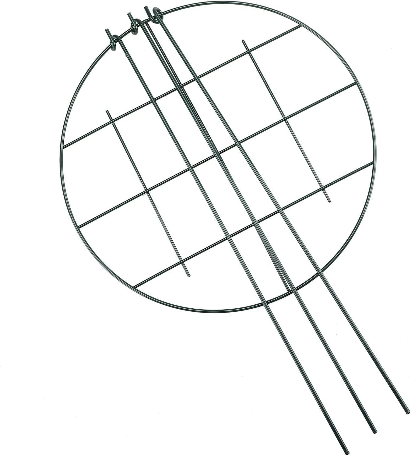 Namzi 3 Pack Plant Ring Support for Potted Plants,Iron Round Plant Support Stakes with 3 Legs,Plant Cages and Support for Peony Tomato, Rose, Vine