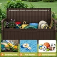 thumbnail image 2 of Devoko 82 Gallon Storage Patio Bench and Deck Box Organization Storage Combi for Patio, Garden, 2 of 7