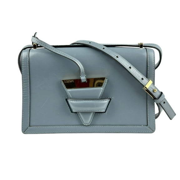 Pre-Owned LOEWE shoulder bag Barcelona leather blue grey women's z5550 (Good)