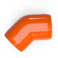 thumbnail image 7 of FORMUFIT 1/2" 45-Degree Elbow Furniture Grade PVC Fitting in Orange, Made In USA, UV-Resistant, Impact-Proof, 0.840" Actual Socket Diameter (10-Pack) - F01245E-OR-10, 7 of 7