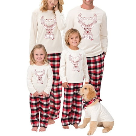 

AMILIEe Family Christmas Pajamas Set Xmas Parent-Child Sleepwear Homewear