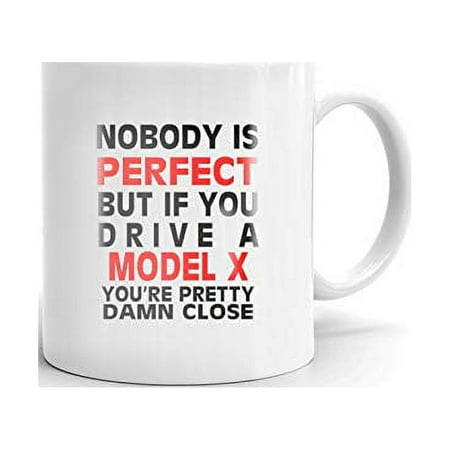 

Nobody s Perfect Except MODEL X Drive Coffee Tea Ceramic Mug Office Work Cup Gift 15 oz