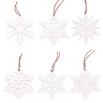thumbnail image 1 of 6Pcs White Red Wooden Snowflakes Christmas Pendant Ornaments For Tree Hanging, 1 of 4