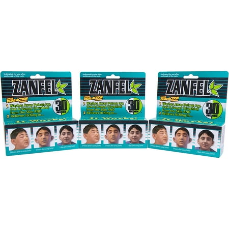 ZANFEL Poison Ivy, Oak & Sumac Wash - Topical Solution For The Reaction Caused By Exposure To Poison Ivy, Poison Oak, And Sumac (1 Fluid Ounce / 29 Milliliter - 3 PACK)