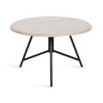thumbnail image 4 of Kate and Laurel Pallson Modern Round Wooden Coffee Table, 28 x 18, Whitewash and Black, Circle Wood and Metal Coffee Table with Mixed Materials for Living Room Home Decor, 4 of 8