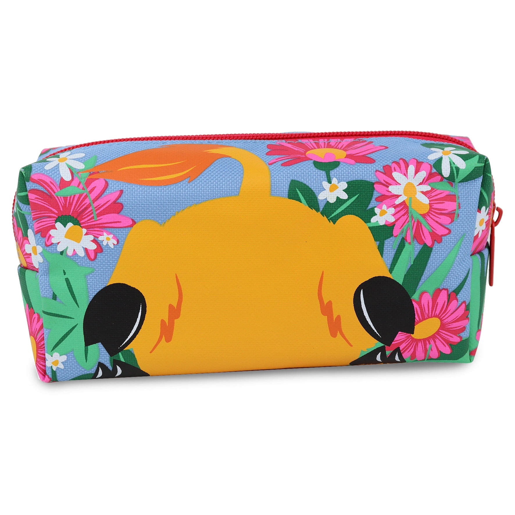 Pen+Gear Character Pencil Pouch with Cute Cow & Flower Design, Blue Polyester, Middle School and High School