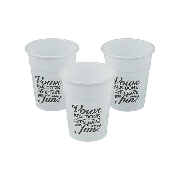 Bulk 50 count Wedding Vows Are Done Let's Have Some Fun Plastic Cups