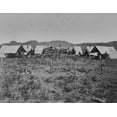 thumbnail image 2 of OSullivan, Timothy H 32x26 Black Ornate Wood Framed with Double Matting Museum Art Print Titled - Survey Camp-Salt Lake City-Utah, 2 of 4