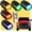 5pcs, variant on Solar Cab Lights for Truck, 2026 New Solar Car Roof RGB Strobe Light, No Drill Solar Powered Cab Lights,Solar Waterproof Cab Roof Lights, with Remote Control, for Truck SUV Rvs Motorcycle (5pcs)