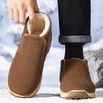 thumbnail image 2 of Men Slip on Warm Thick Fleece Lined Ankle Snow Boots Cozy Plush Lining Cold Weather Casual Booties Lightweight Windproof Footwear Coffee 7(41), 2 of 5